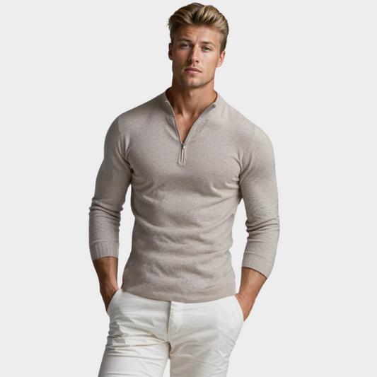 Quarter Zip-trui - Lange mouwen - Half Zip - Polo-trui - Quarter Zip-truien voor mannen-Hallo Susanne