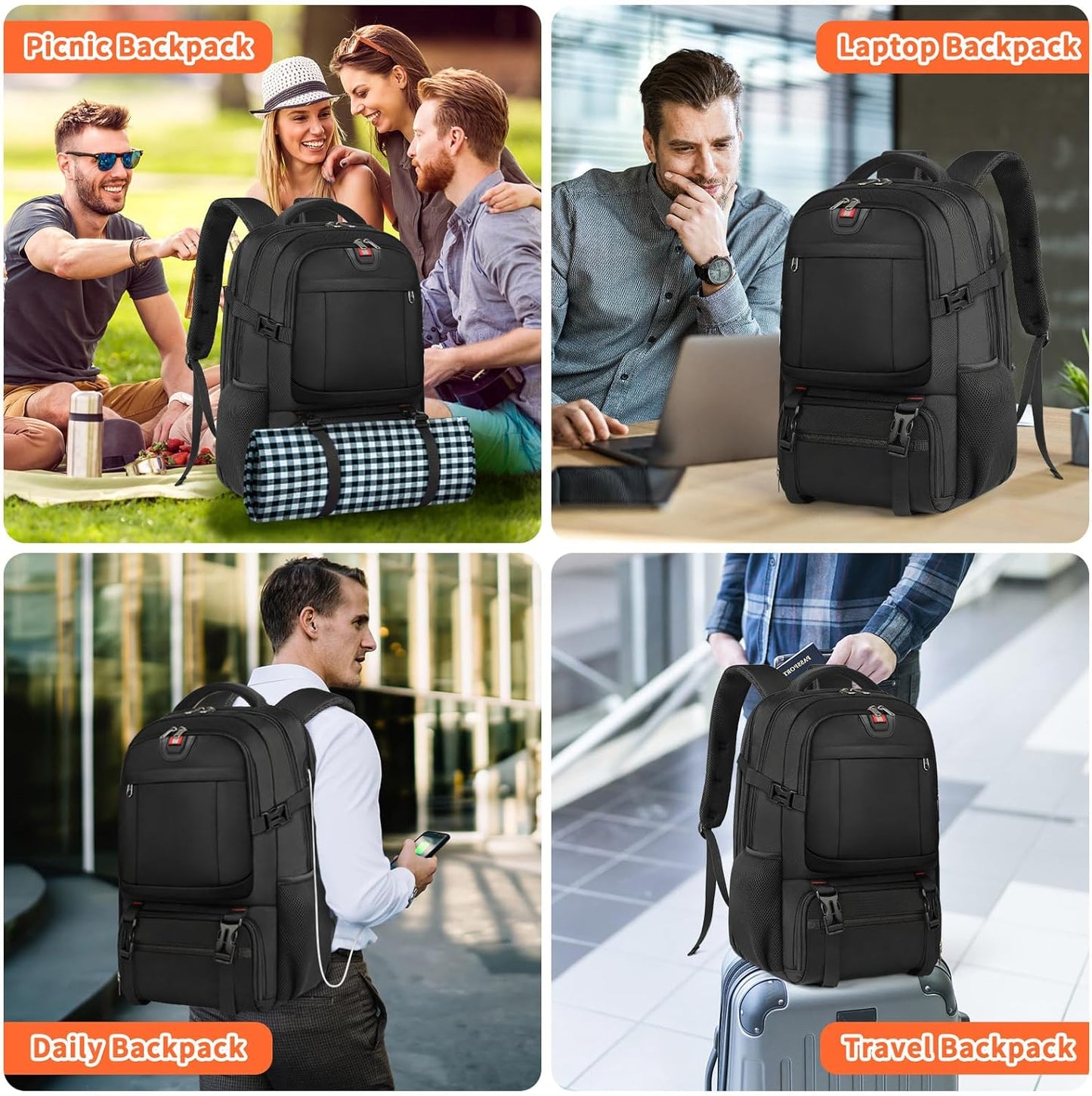Reisrugzak - Lunchvak - Opladen - Laptoprugzak - Waterdichte rugzak-Hallo Susanne