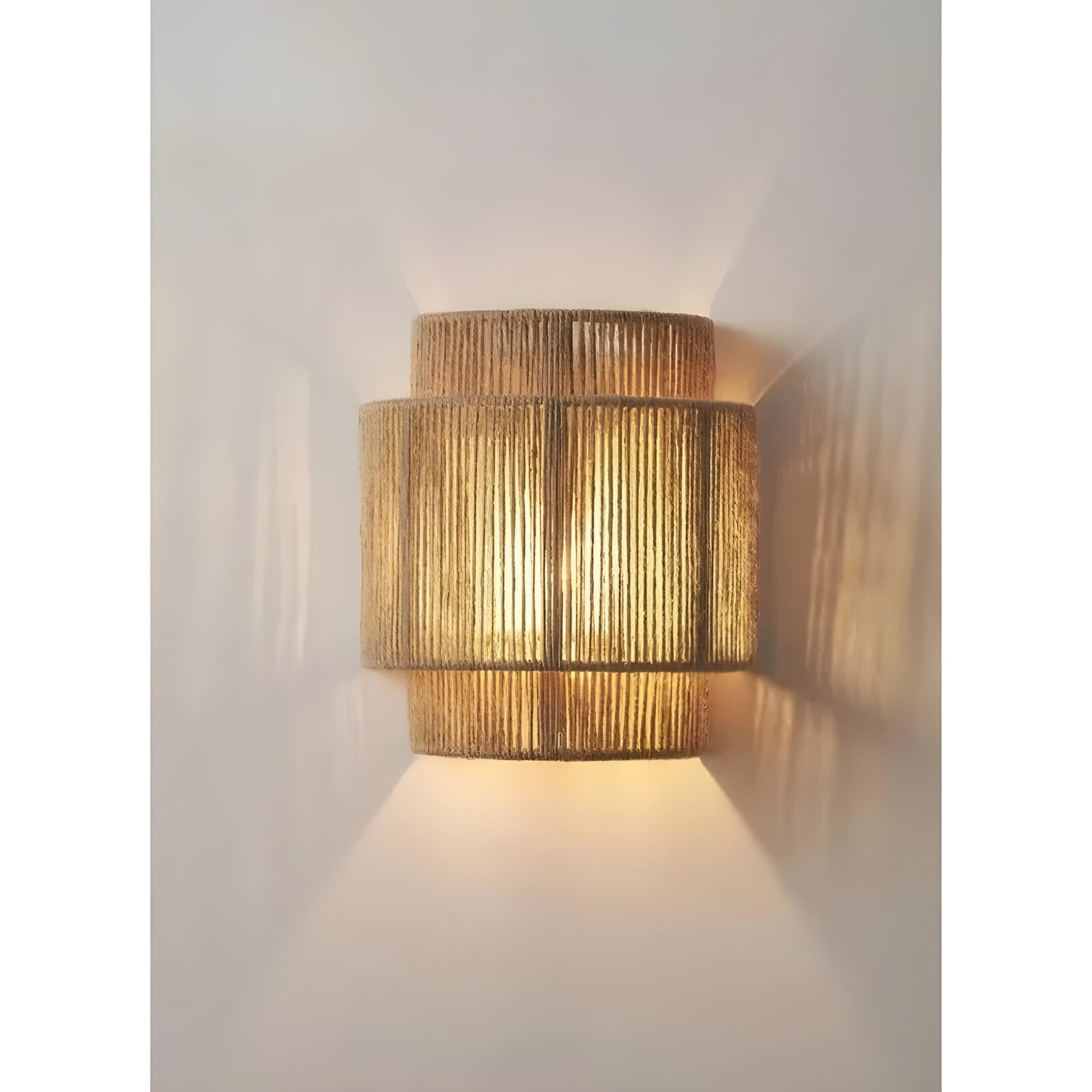Rotan Lamp - LED Beige Rieten Rotan Wandlamp-Hallo Susanne