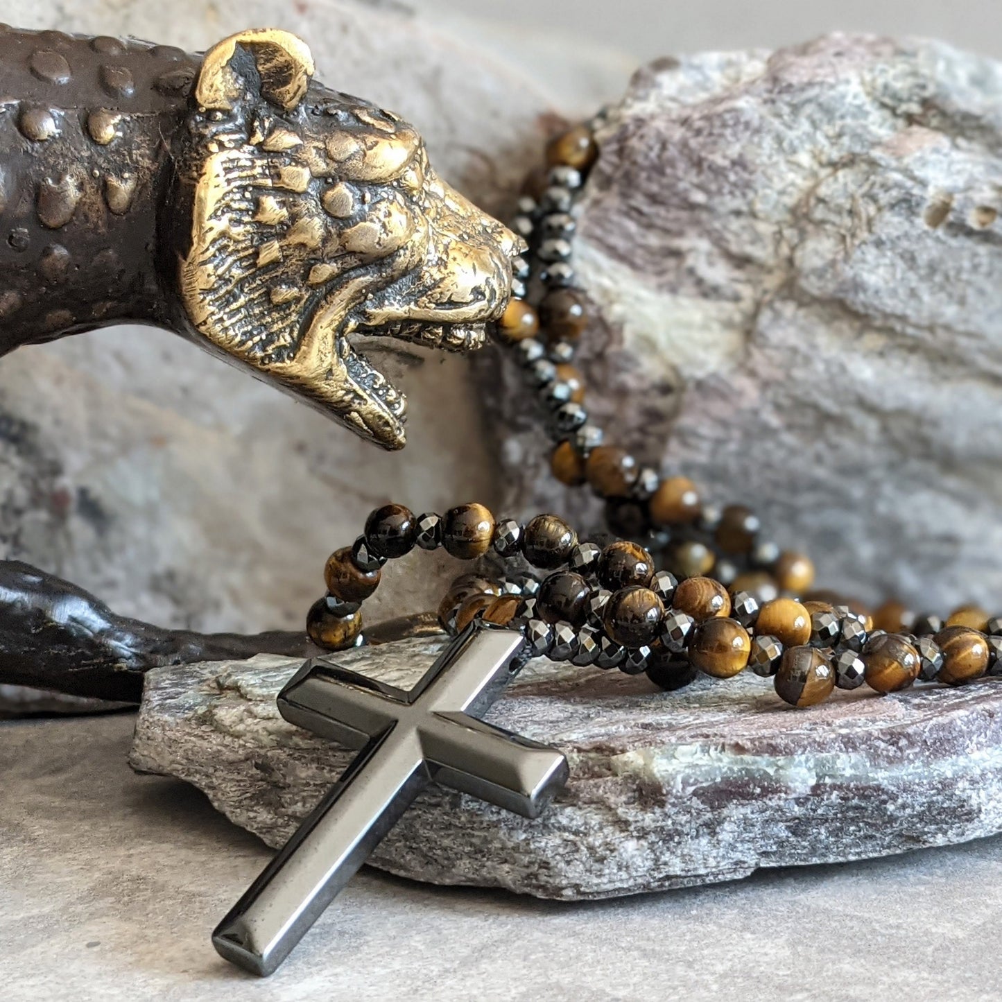 Rozenkrans - Kralenketting - Steen - Gebedskralen - Kruisketting-Hallo Susanne