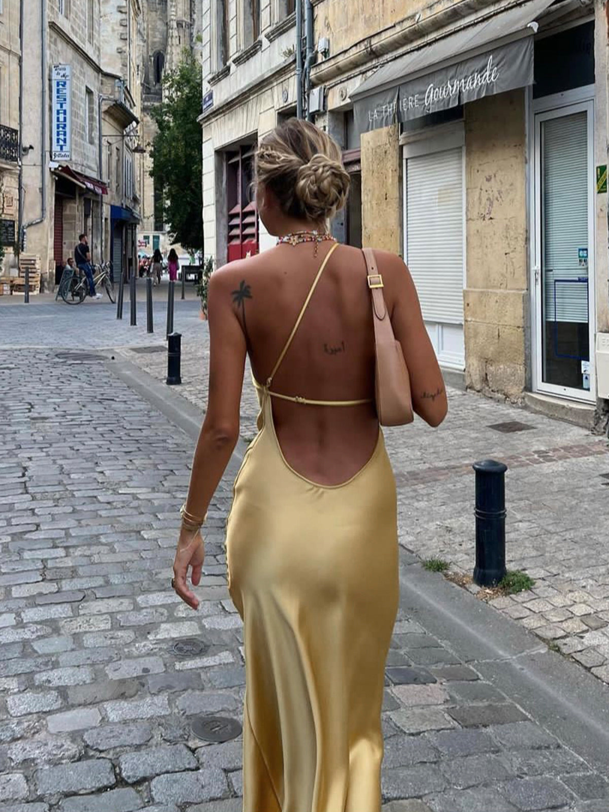 Satijnen jurk | Maxi | Split | Rugloze jurk | Zomerjurk-Hallo Susanne