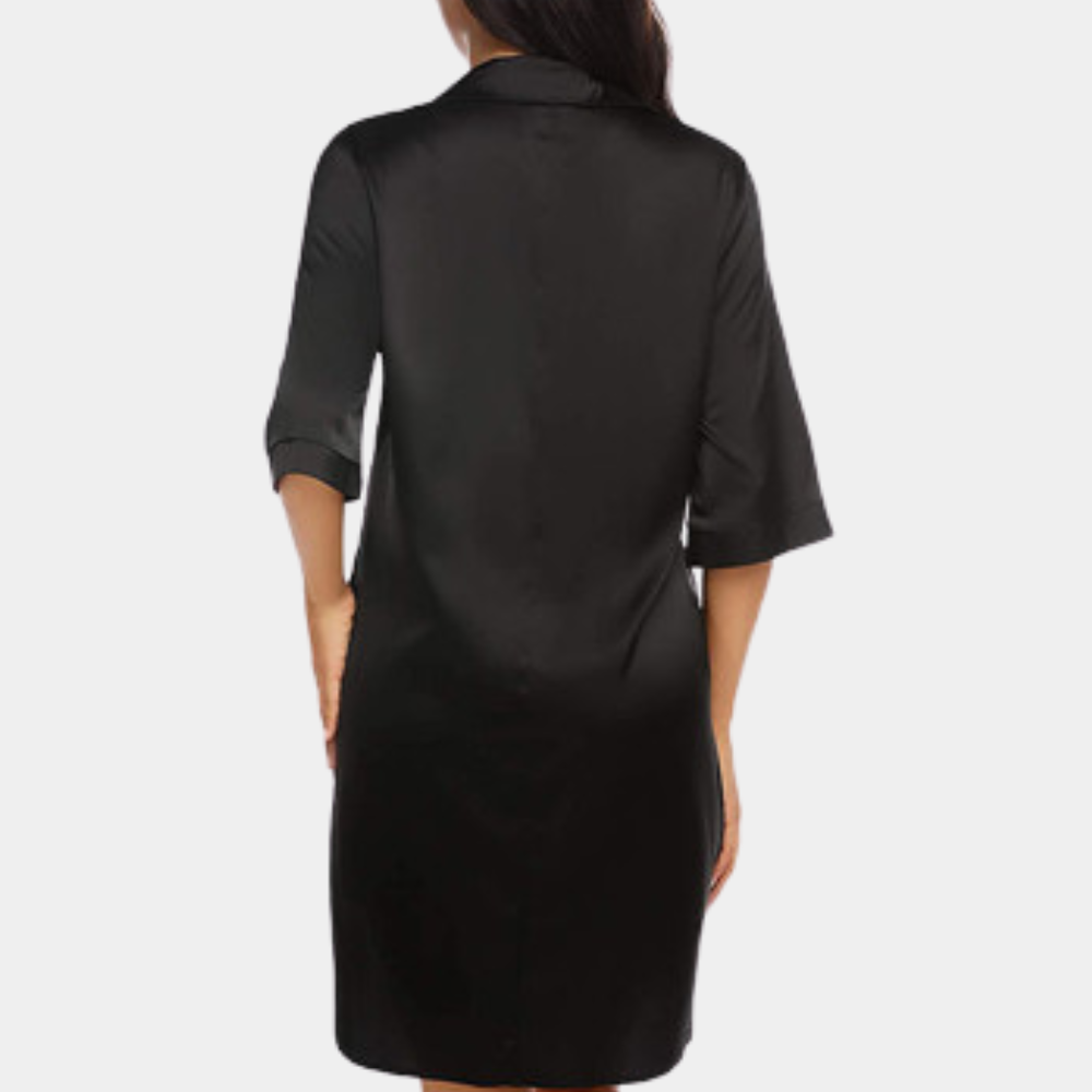 Satijnen nachtjapon - Button-Up - Korte mouwen - Satijnen nachtjapon - Damesslaapmode-Hallo Susanne