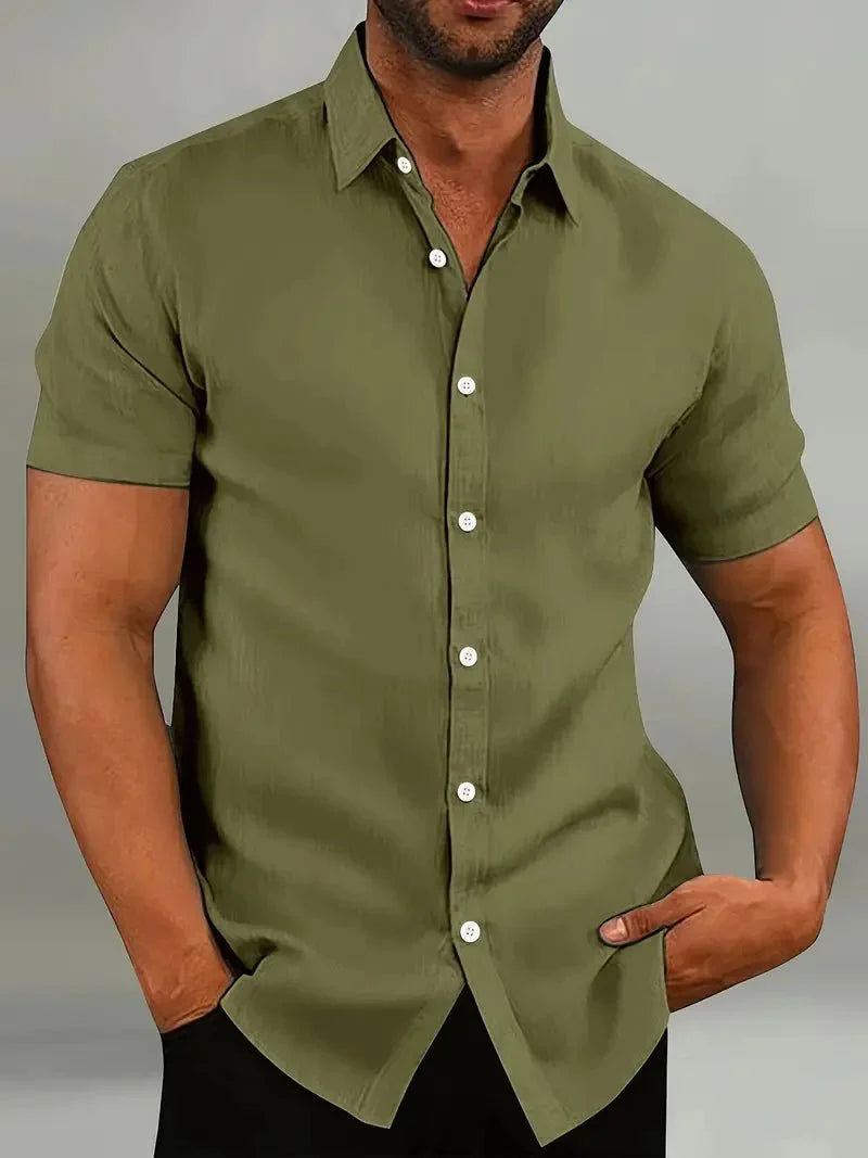 Shirt met korte mouwen - Ademend - Kraag - Knoopsluiting - Herenkleding-Hallo Susanne