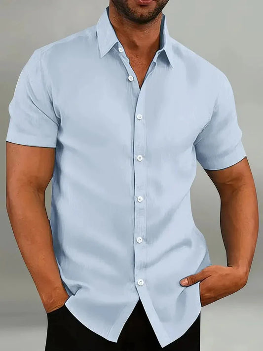 Shirt met korte mouwen - Ademend - Kraag - Knoopsluiting - Herenkleding-Hallo Susanne