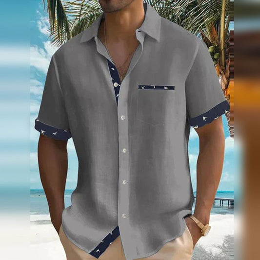Shirt met korte mouwen | Lichtgewicht | Gekorteld | Shirt met knoopsluiting | Zomeroverhemden voor heren-Hallo Susanne