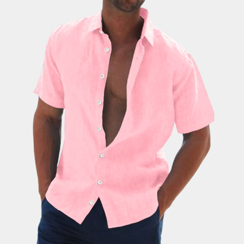 Shirt met korte mouwen - Lichtgewicht herenoverhemd met knoopsluiting voor de zomer-Hallo Susanne