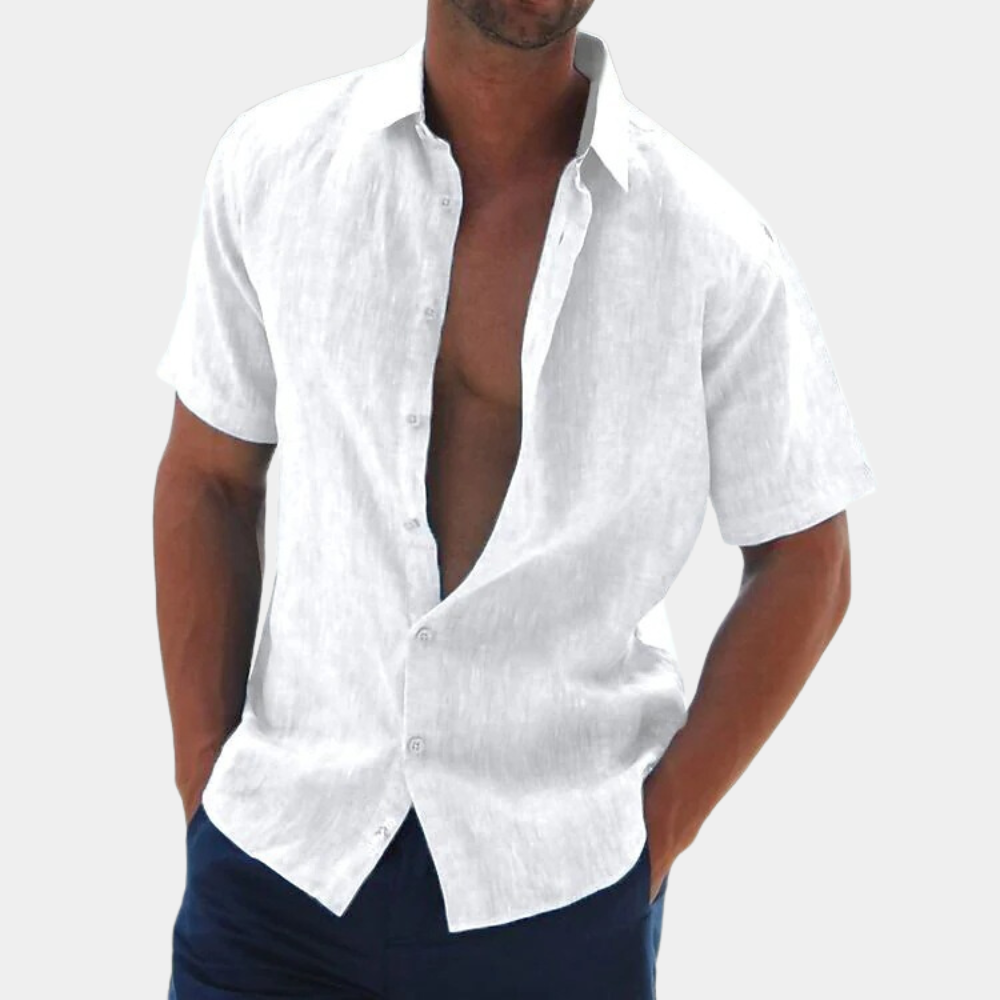 Shirt met korte mouwen - Lichtgewicht herenoverhemd met knoopsluiting voor de zomer-Hallo Susanne