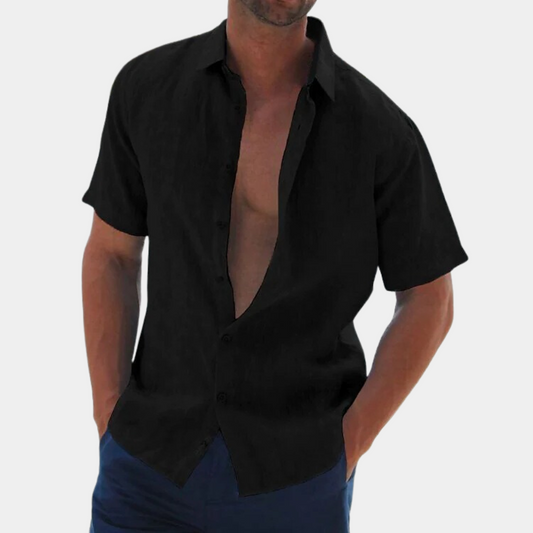 Shirt met korte mouwen - Lichtgewicht herenoverhemd met knoopsluiting voor de zomer-Hallo Susanne