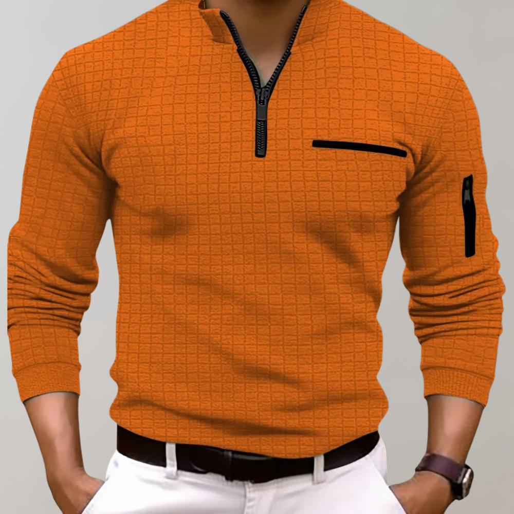 Shirt met kwart rits | Pullover | Polo Shirt | Sweatshirt met kwart rits | Sweater met halve rits voor heren-Hallo Susanne