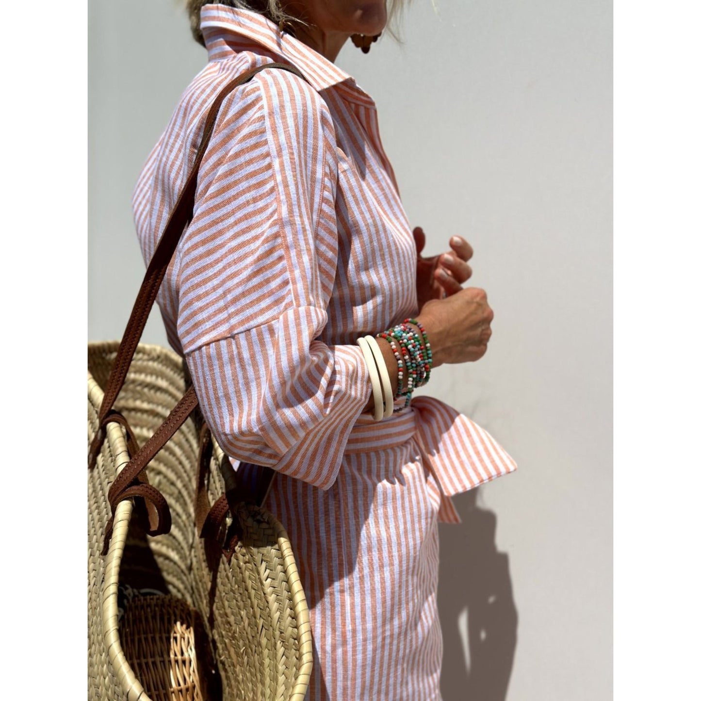 Shirtjurk | Knoopsluiting | Gestreepte | Maxi-jurk met lange mouwen | Maxi-jurk-Hallo Susanne