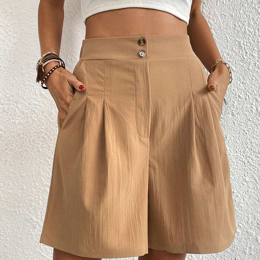 Shorts met hoge taille - Flowy - Los model - Zomershorts - Damesshorts-Hallo Susanne