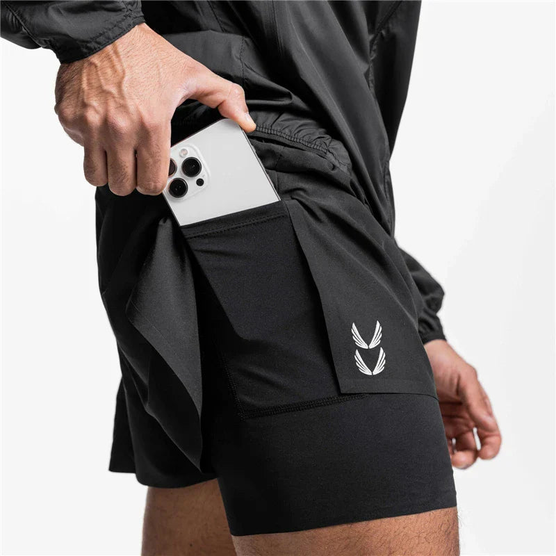 Sportshort | Koord | 2-in-1 | Sportshort | Hardloopshort voor heren-Hallo Susanne