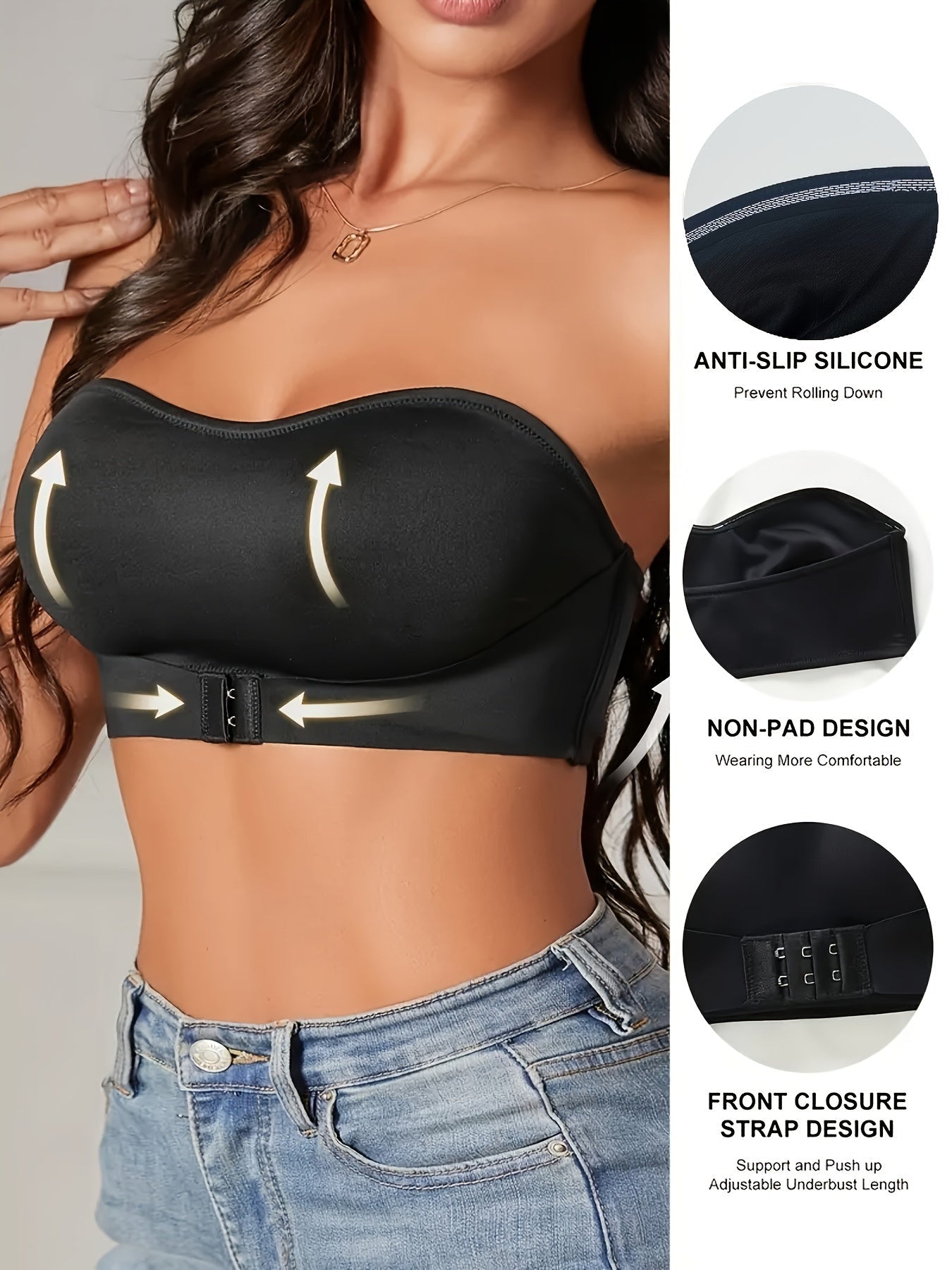 Strapless Beha | Niet Gevuld | Frontsluiting | Bandeau Beha | Frontsluiting Beha-Hallo Susanne