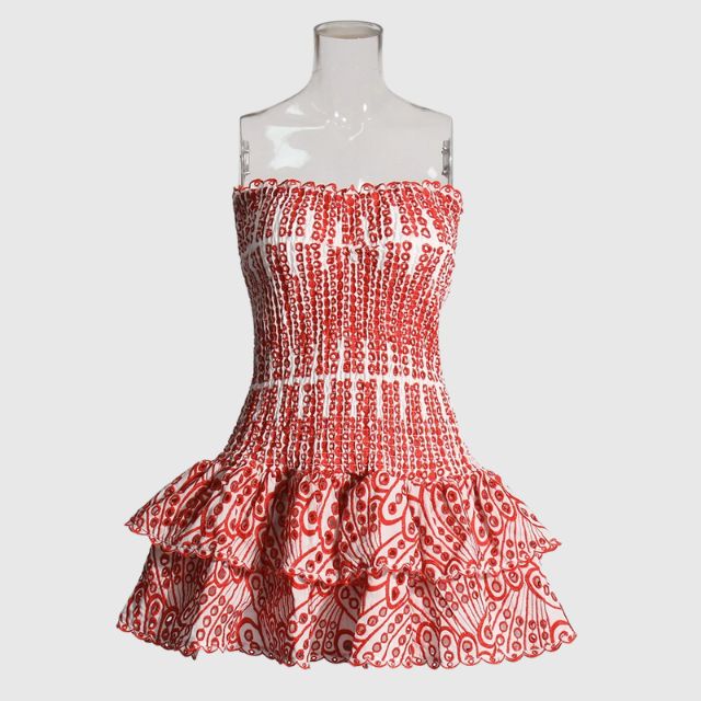 Strapless Jurk - Gerimpeld - Ruches - Mini-jurk - Zomerjurk-Hallo Susanne