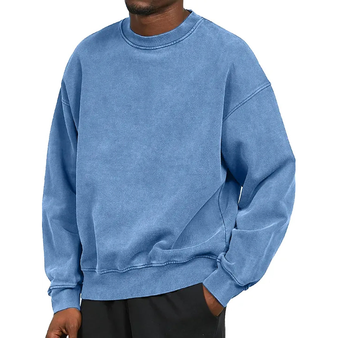 Sweater - Effen Comfy Pullover met ronde hals voor heren-Hallo Susanne
