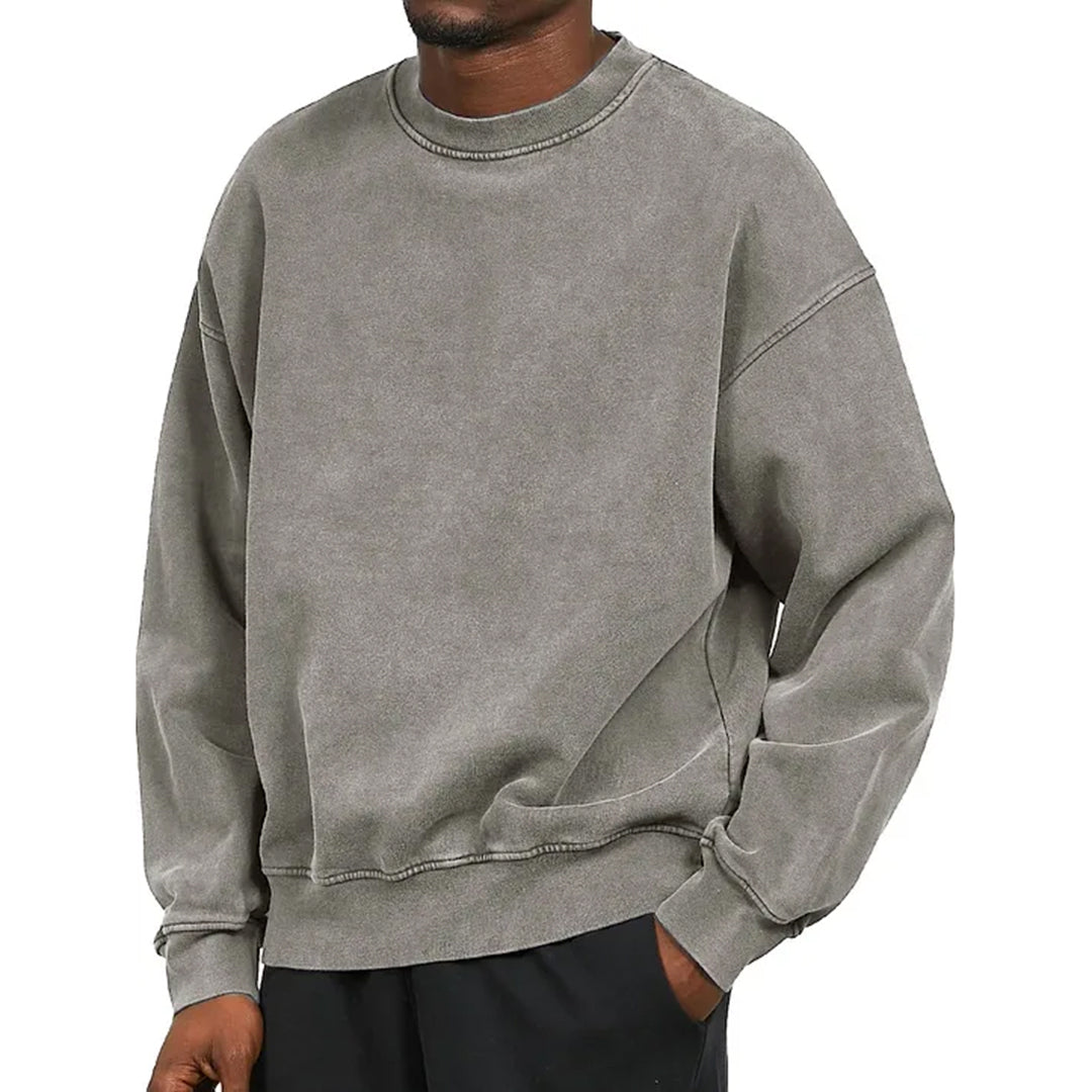 Sweater - Effen Comfy Pullover met ronde hals voor heren-Hallo Susanne