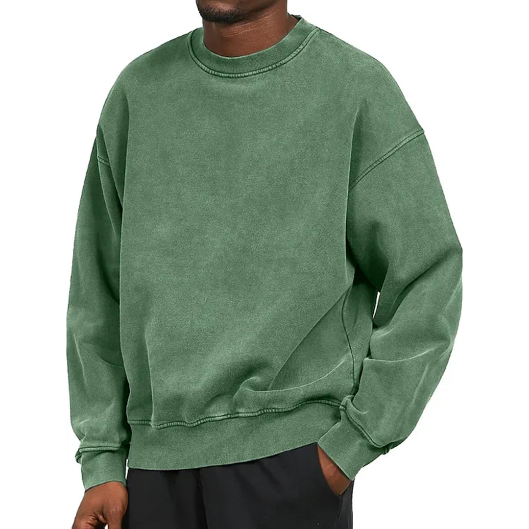 Sweater - Effen Comfy Pullover met ronde hals voor heren-Hallo Susanne