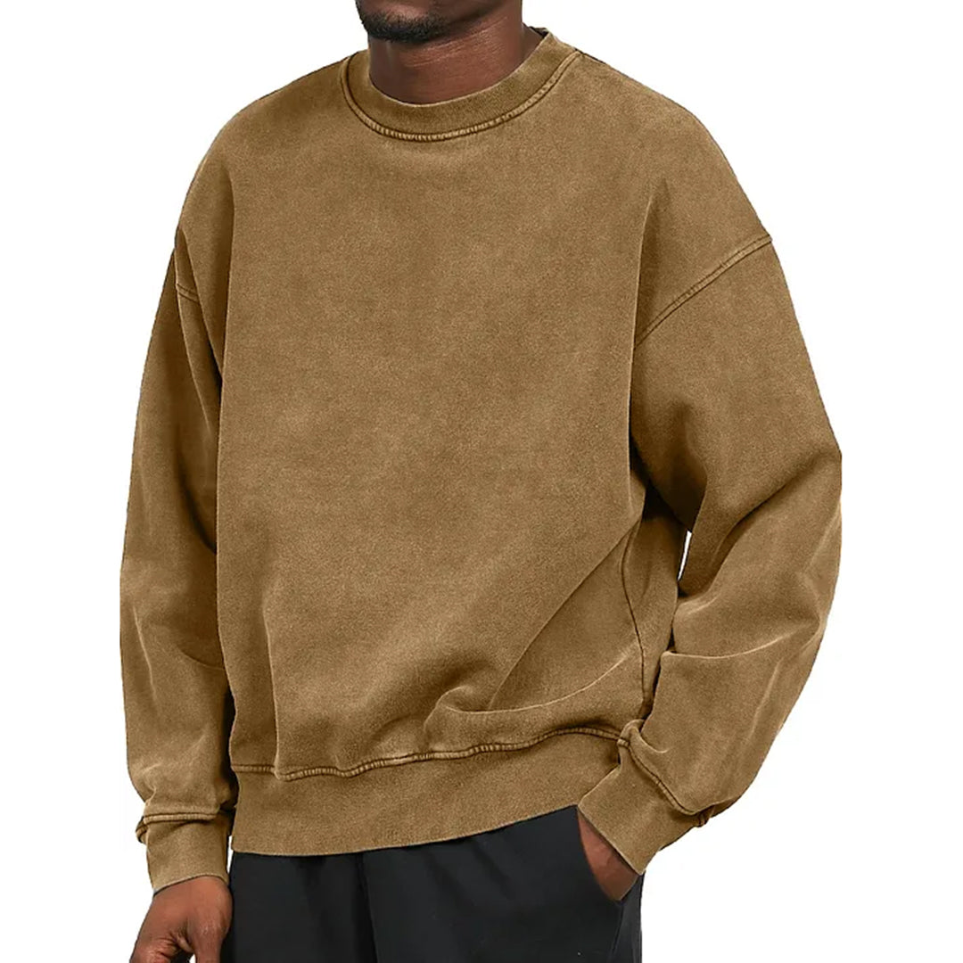 Sweater - Effen Comfy Pullover met ronde hals voor heren-Hallo Susanne
