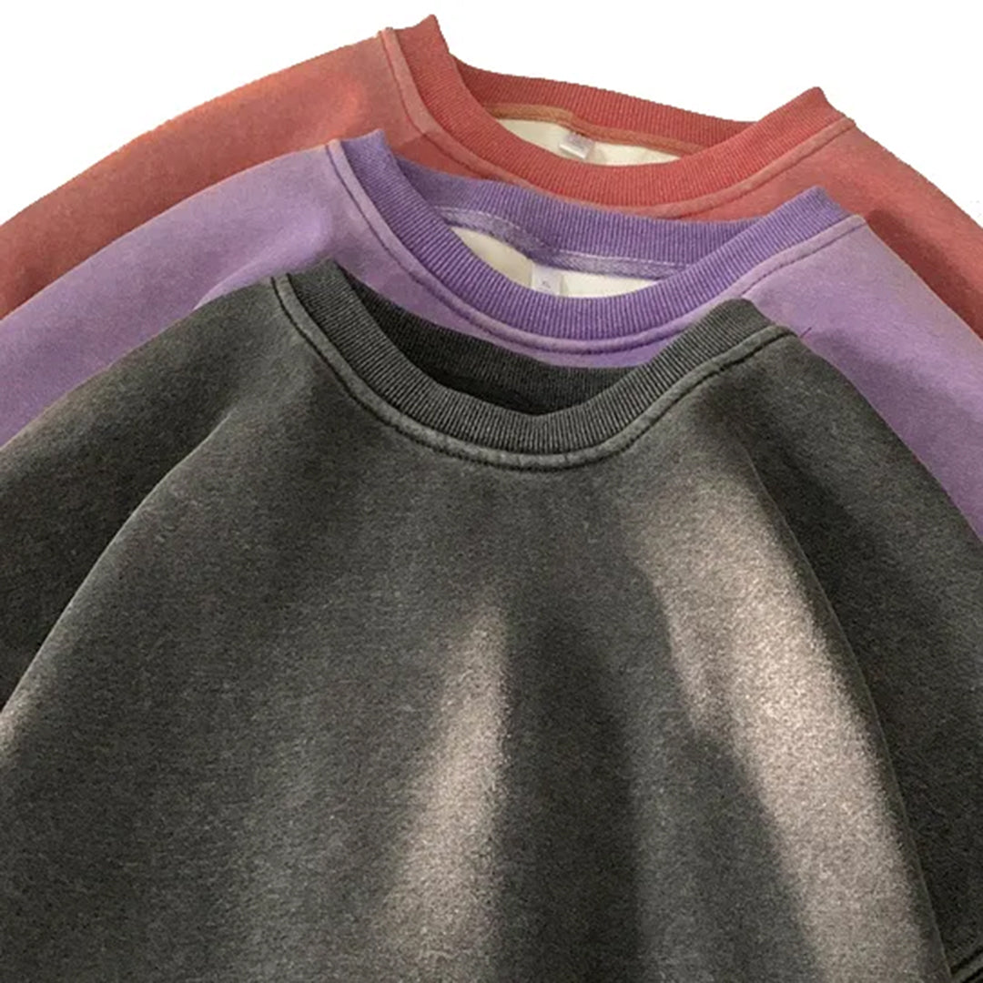 Sweater - Effen Comfy Pullover met ronde hals voor heren-Hallo Susanne