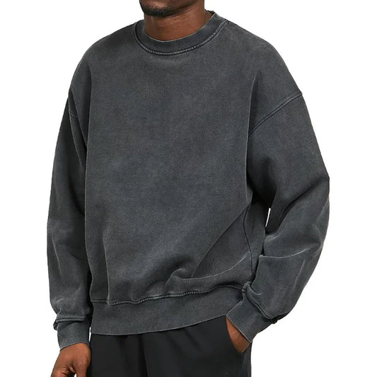 Sweater - Effen Comfy Pullover met ronde hals voor heren-Hallo Susanne
