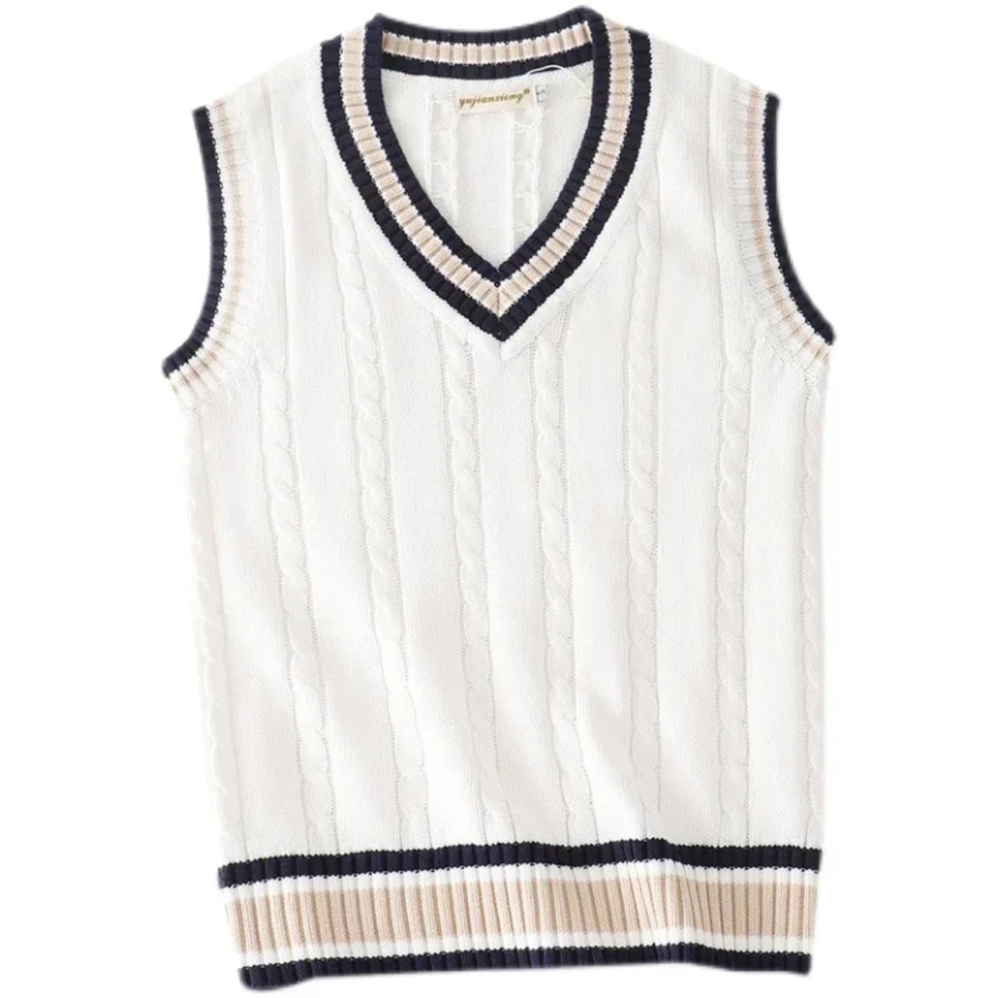 Sweater Vest - Heren mouwloos V-hals Pullover Gebreid Vest-Hallo Susanne