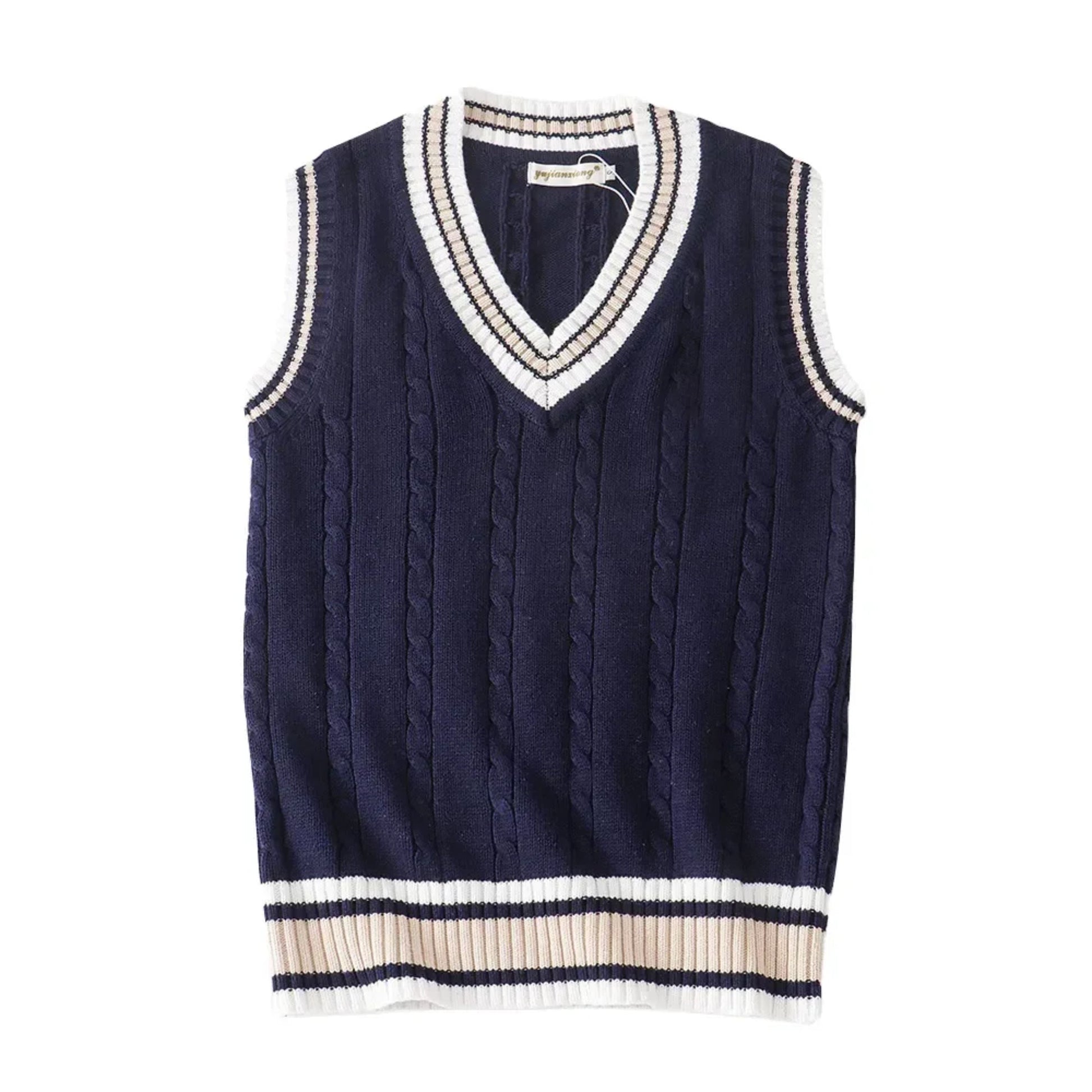 Sweater Vest - Heren mouwloos V-hals Pullover Gebreid Vest-Hallo Susanne