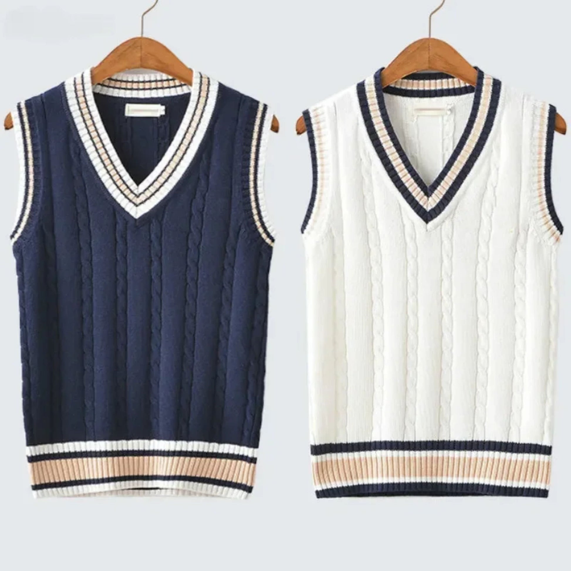 Sweater Vest - Heren mouwloos V-hals Pullover Gebreid Vest-Hallo Susanne