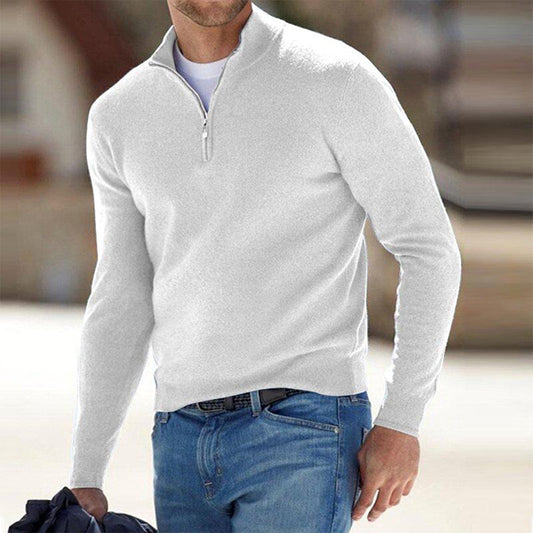Sweater met kwart rits voor heren - Gebreid - Trui - Polo Trui - Trui met halve rits voor heren-Hallo Susanne