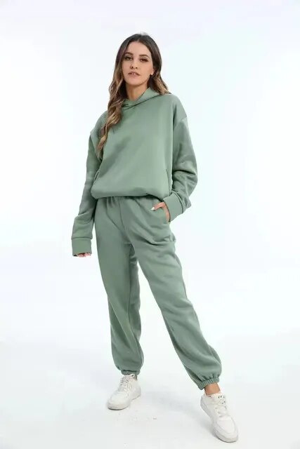 Sweatset - Met capuchon - Comfortabel - Joggingpakken - Dames trainingspak-Hallo Susanne