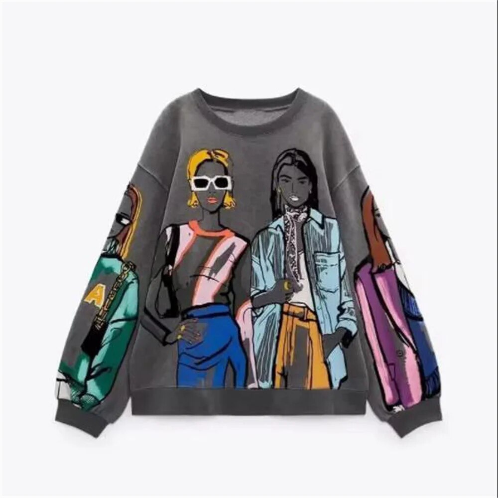 Sweatshirt met opdruk - Knus - Pullover - Oversized Sweatshirt - Dameskleding-Hallo Susanne