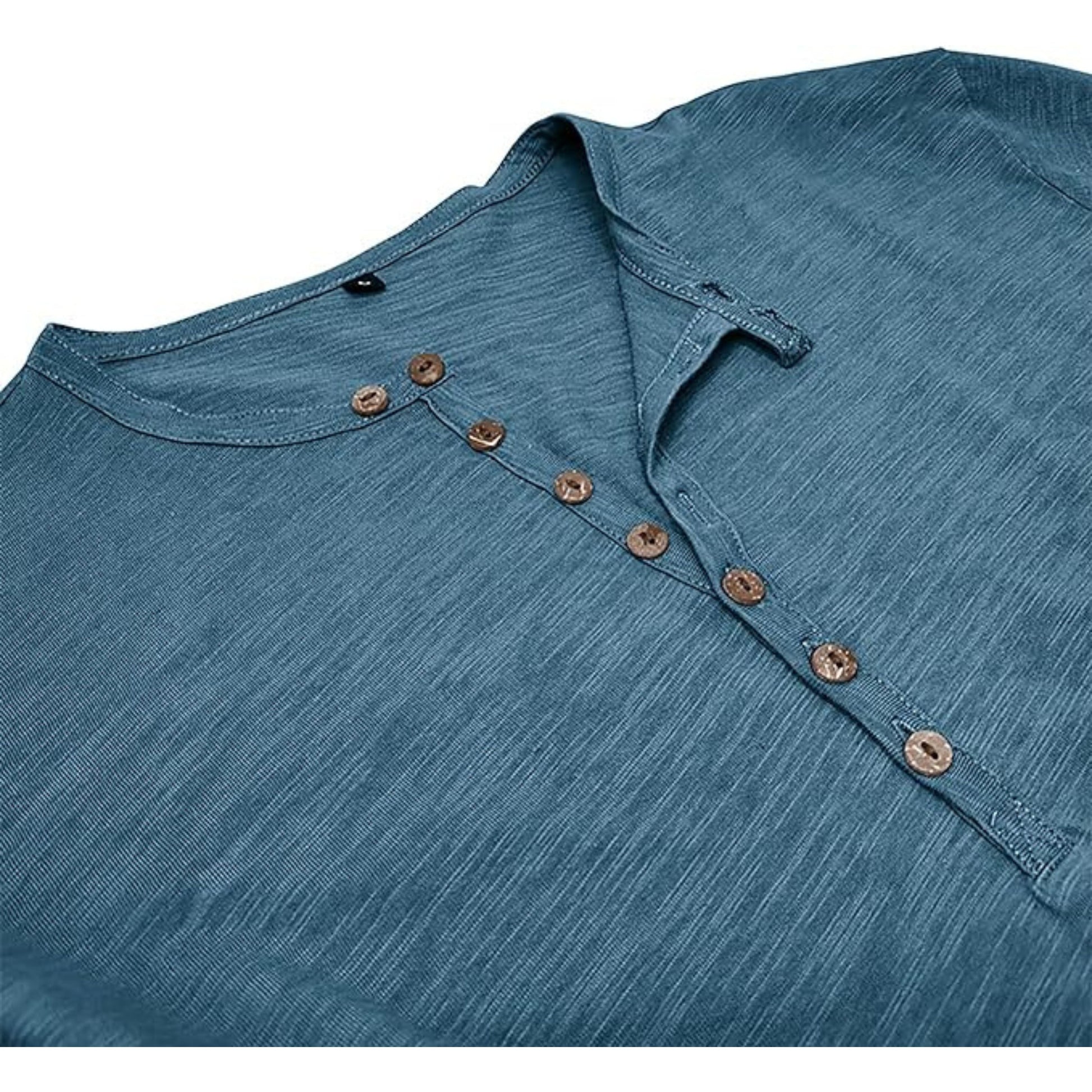 T-shirt met lange mouwen - Casual Effen Overhemd met knoopsluiting voor heren-Hallo Susanne