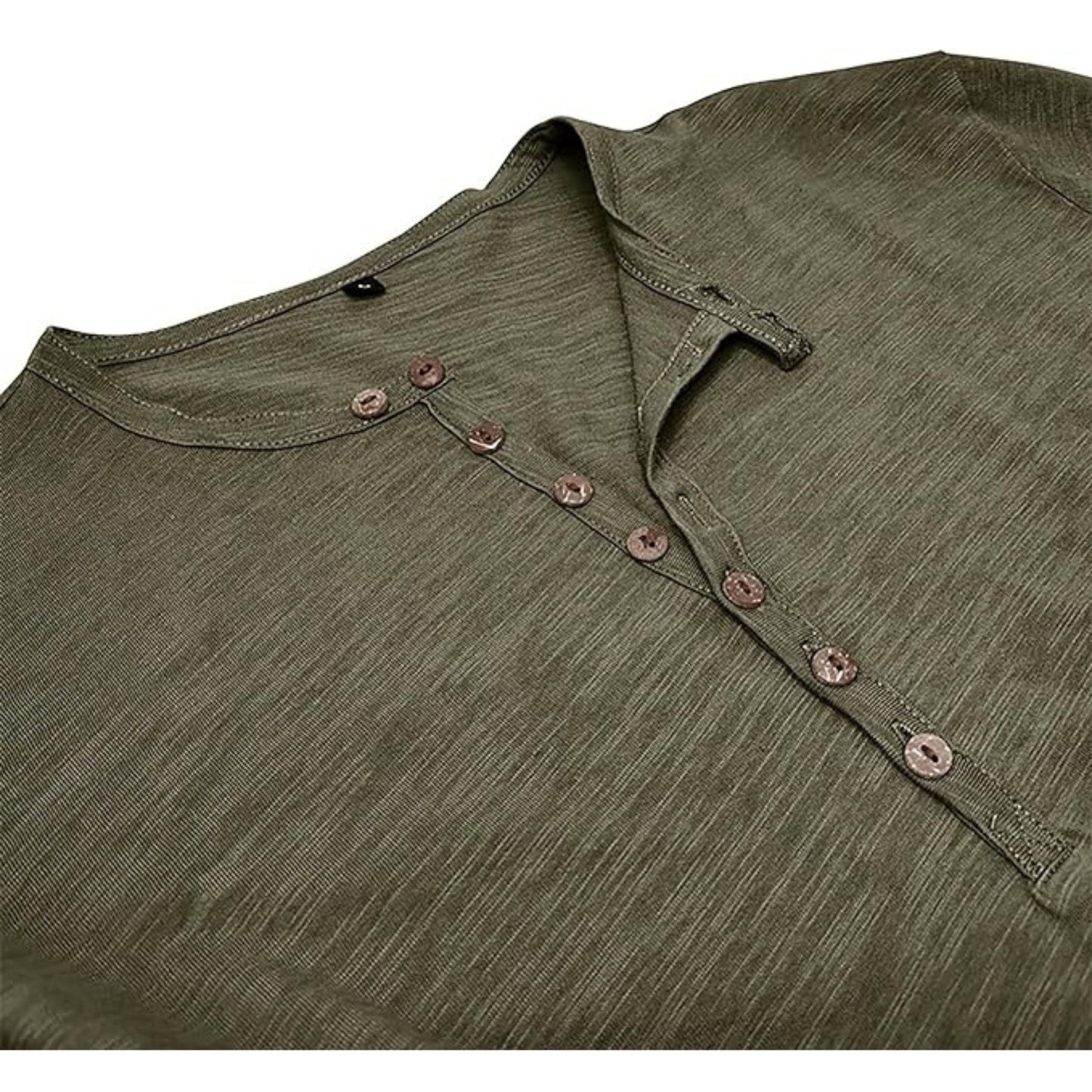 T-shirt met lange mouwen - Casual Effen Overhemd met knoopsluiting voor heren-Hallo Susanne