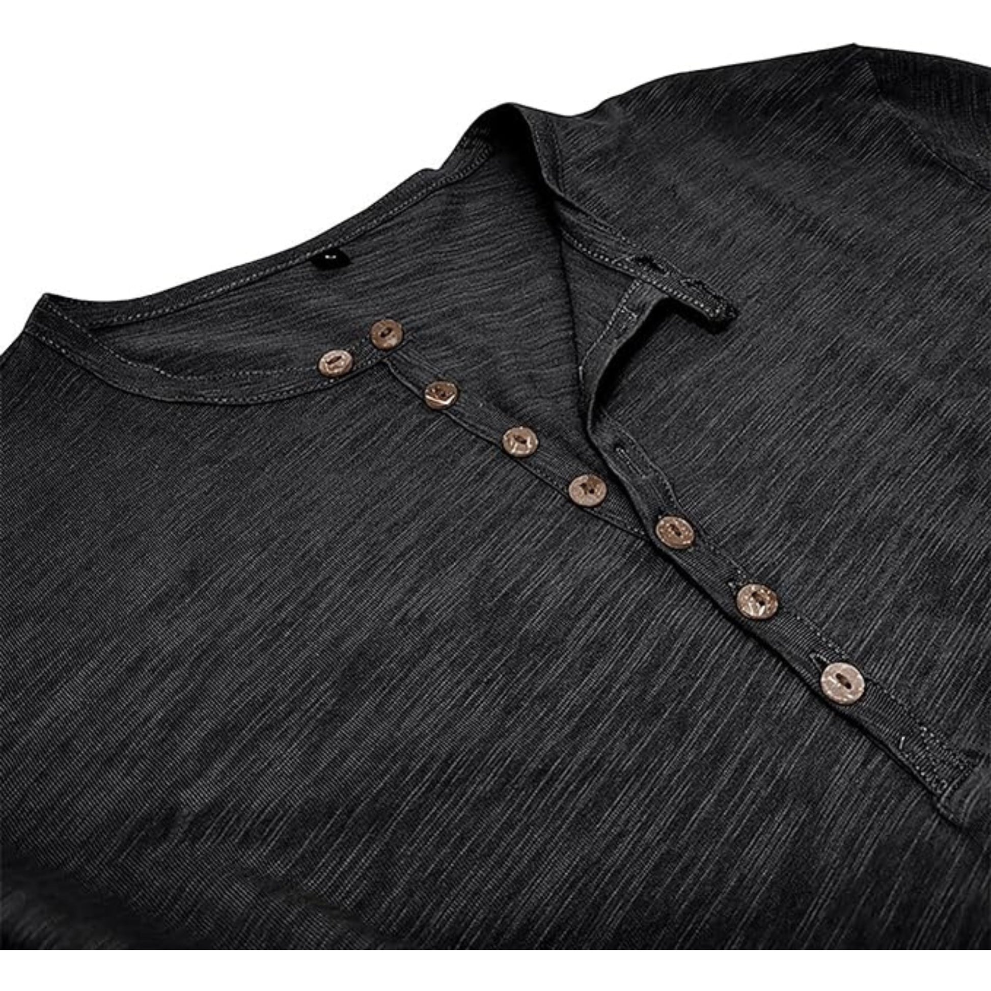 T-shirt met lange mouwen - Casual Effen Overhemd met knoopsluiting voor heren-Hallo Susanne
