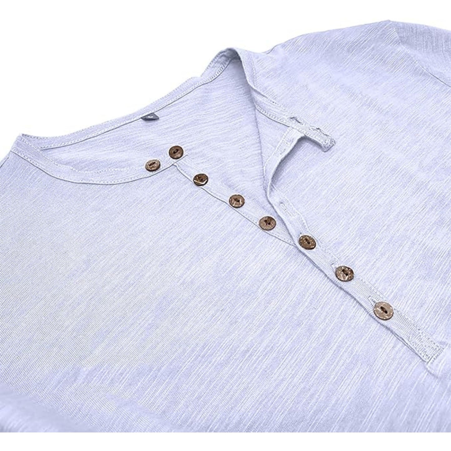 T-shirt met lange mouwen - Casual Effen Overhemd met knoopsluiting voor heren-Hallo Susanne