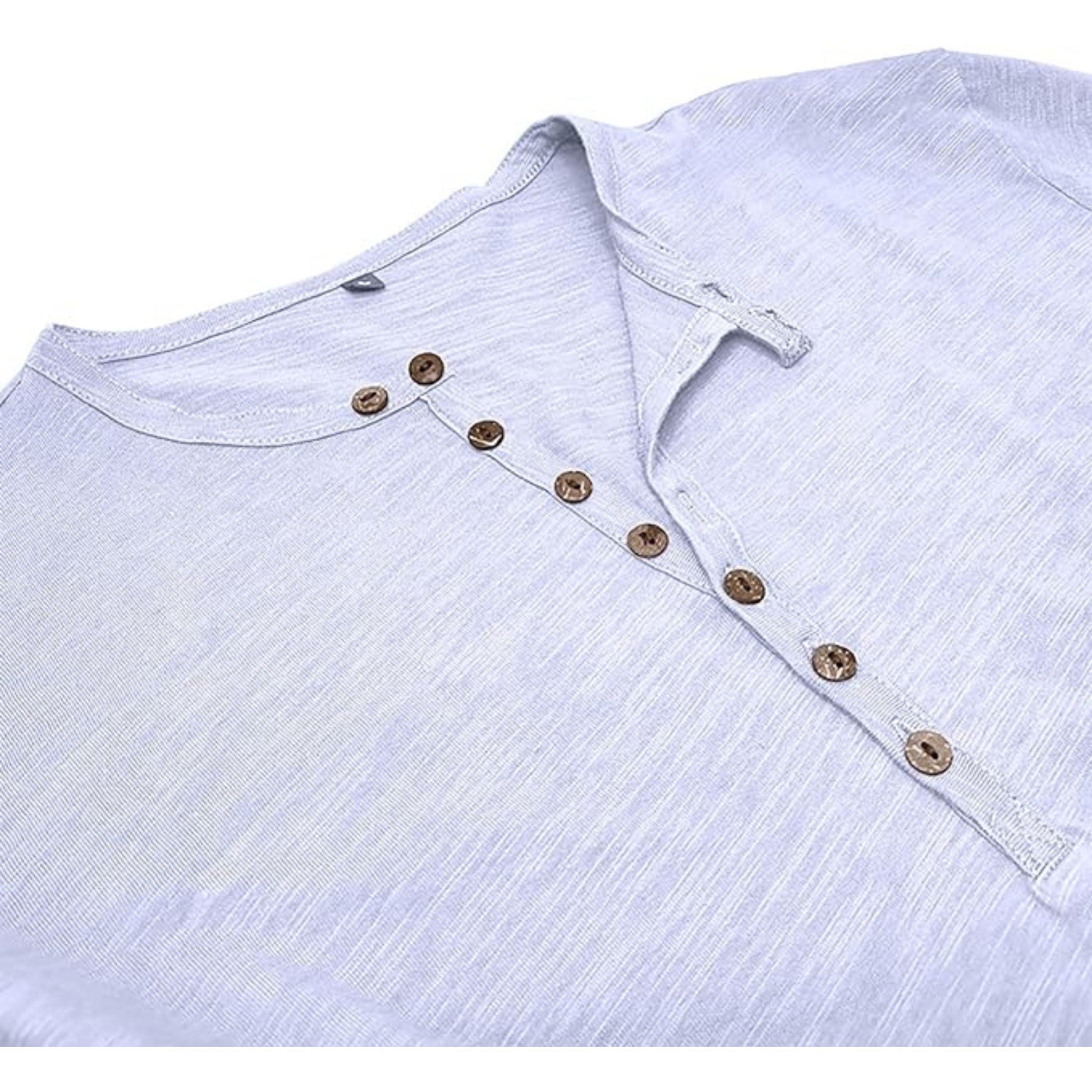 T-shirt met lange mouwen - Casual Effen Overhemd met knoopsluiting voor heren-Hallo Susanne