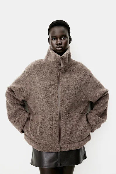 Teddy Coat - Dames Zip-Up oversized fleece winterjas-Hallo Susanne