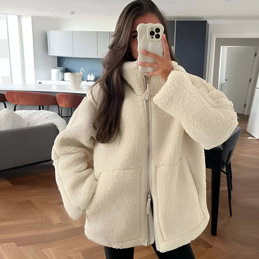 Teddy Fleece Jas | Bont | Oversized | Teddy Jas | Vrouwen Winterjas-Hallo Susanne