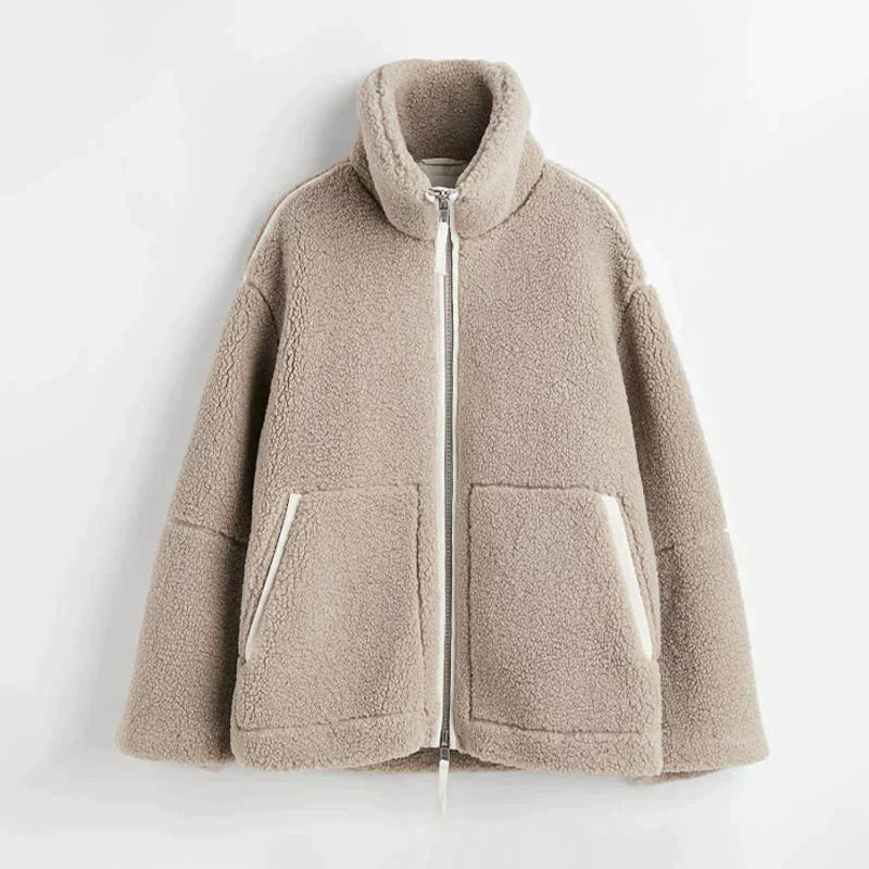 Teddy Fleece Jas - Dames Oversized Warme winter fleece jas met rits-Hallo Susanne