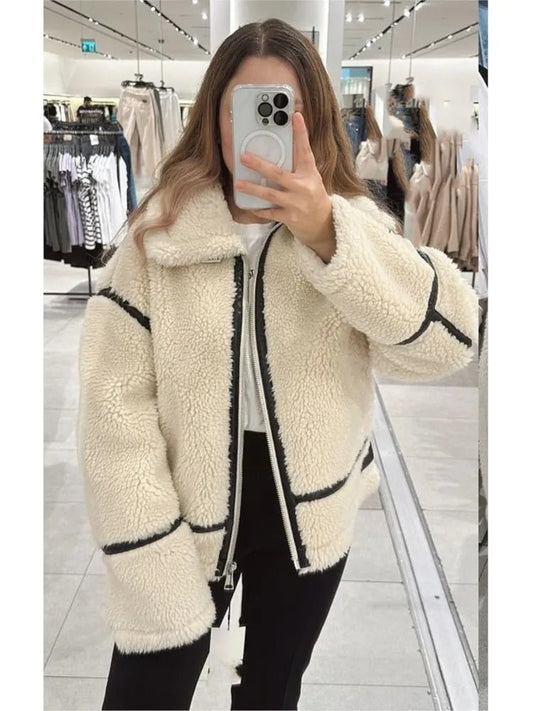 Teddy Fleece Jas - Oversized - Wit - Teddy Jas - Dames Winterjas-Hallo Susanne