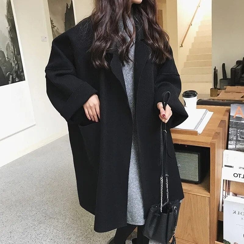Trenchcoatigan - Wol - Oversized - Trenchcoat - Damescoatigan-Hallo Susanne