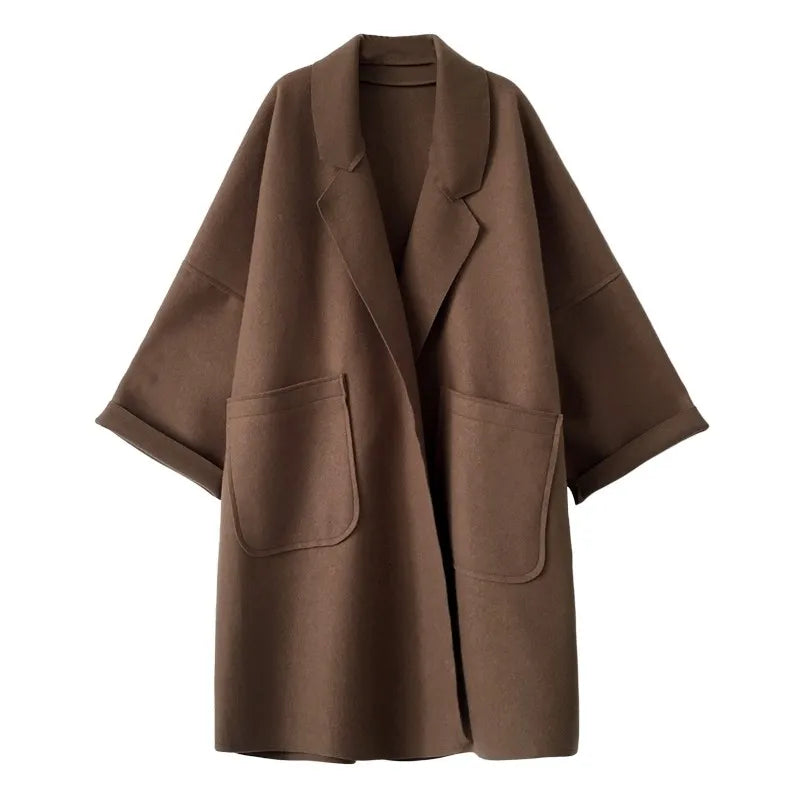 Trenchcoatigan - Wol - Oversized - Trenchcoat - Damescoatigan-Hallo Susanne
