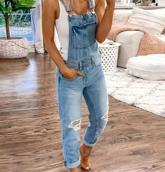 Tuinbroek | Gescheurd | Jean | Overalls | Jumpsuit Denim Dames-Hallo Susanne