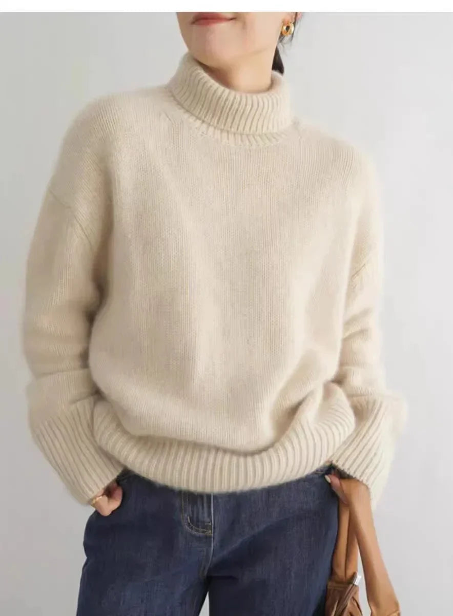 Turtleneck Trui - Gebreid - Rolkraag - Kasjmier trui - Damesbreigoed-Hallo Susanne