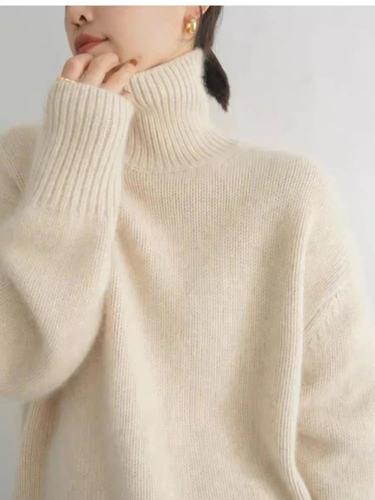 Turtleneck Trui - Gebreid - Rolkraag - Kasjmier trui - Damesbreigoed-Hallo Susanne