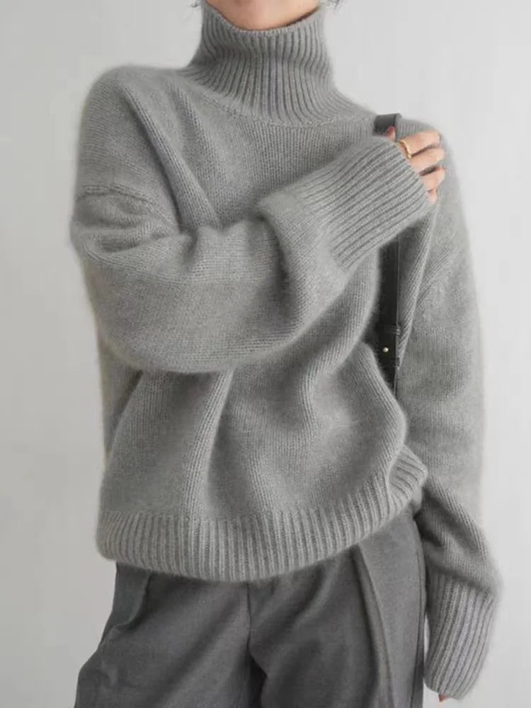 Turtleneck Trui - Gebreid - Rolkraag - Kasjmier trui - Damesbreigoed-Hallo Susanne