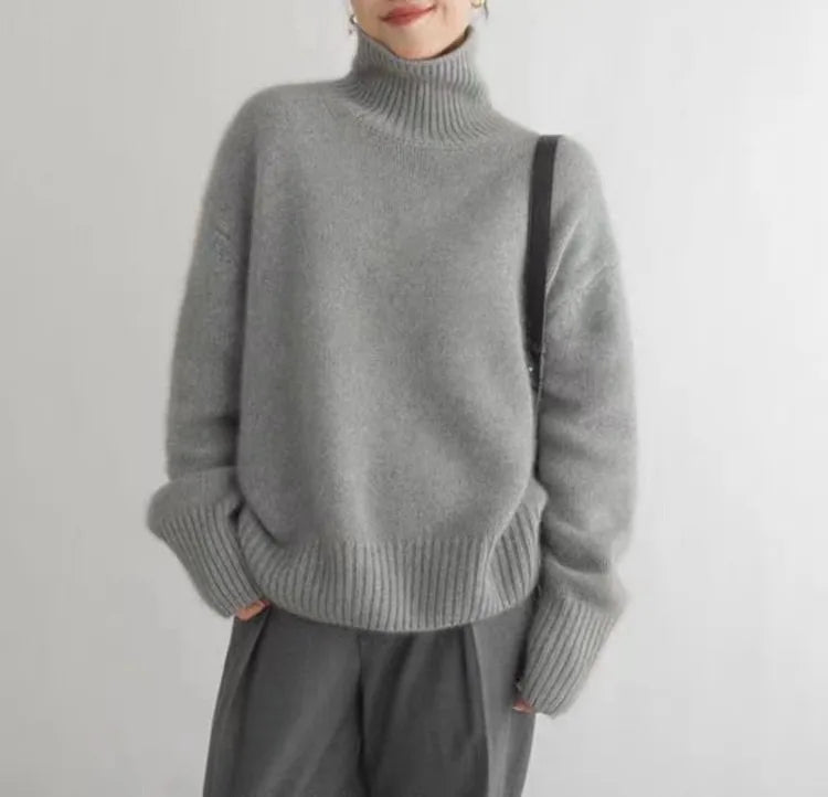 Turtleneck Trui - Gebreid - Rolkraag - Kasjmier trui - Damesbreigoed-Hallo Susanne