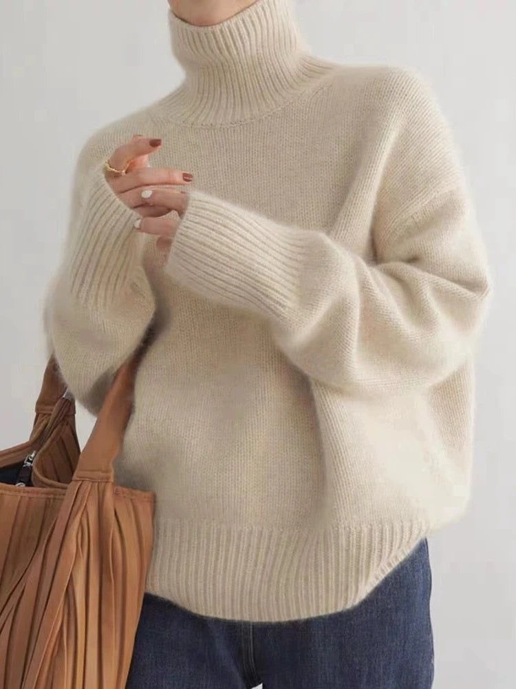 Turtleneck Trui - Gebreid - Rolkraag - Kasjmier trui - Damesbreigoed-Hallo Susanne