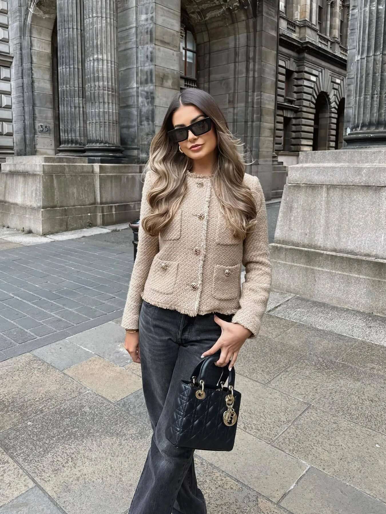 Tweed jas | Beige | Elegant | Zomerjas | Damesjas-Hallo Susanne