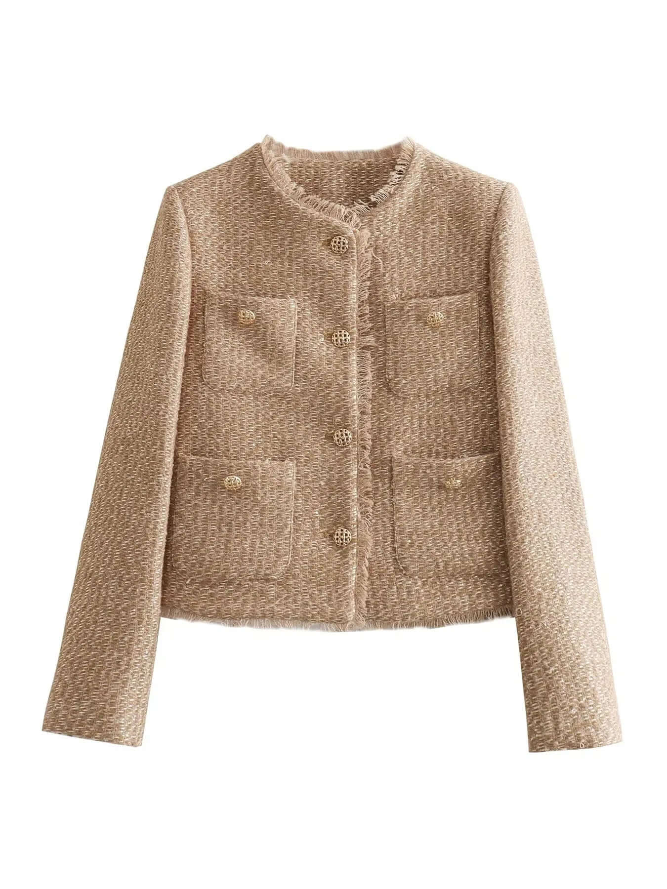 Tweed jas | Beige | Elegant | Zomerjas | Damesjas-Hallo Susanne