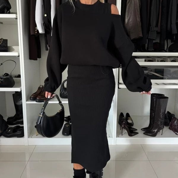 Tweedelige Set | Midi | Lange mouwen | Rok en shirt | Samengestelde set Vrouwen-Hallo Susanne